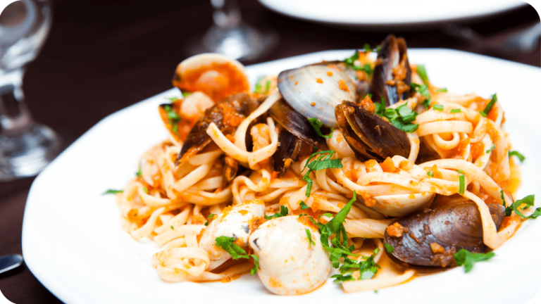 Linguine com frutos do mar