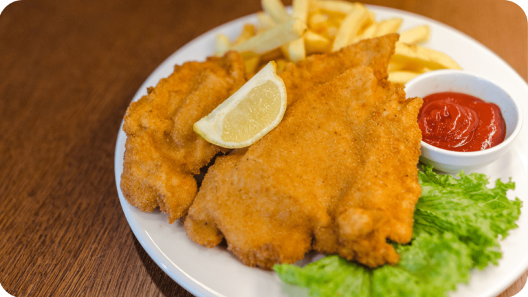 Filé de peixe frito crocante